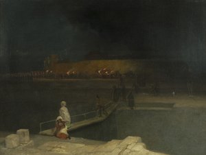 Bristol Riots: Prisoners Escorted by Torchlight af James Baker Pyne