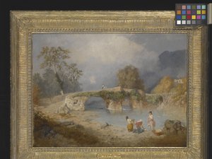 Klargøring til fint vejr, Beddgelert, North Wales (olie på lærred) af James Baker Pyne
