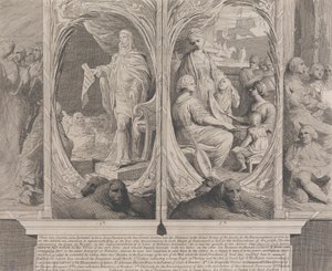 Hans Majestæt, der anbefaler en lov (Designer til væggene i det store rum i Society for the Encouragement of the Arts) af James Barry