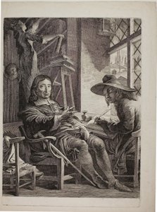 Milton dikterer til Ellwood the Quaker af James Barry