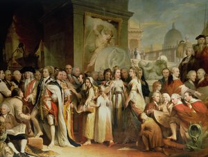 Fordelingen af præmier i Society of Arts, femte i serien The Progress of Human Culture and Knowledge, c.1777-84 af James Barry