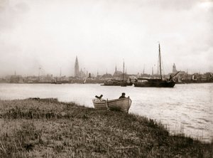 Robåd ved en kanal, Rotterdam, 1898. af James Batkin