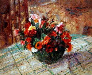 Sommerblomster (olie på lærred)