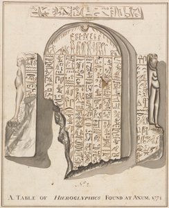 nr. 2. A. Tabel over Hieroglyfer fundet ved Axum af James Bruce