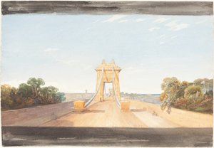 Clifton Suspension Bridge nær Bristol, ca. 1832.
