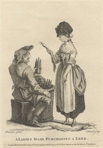 En damepige, der køber en porre