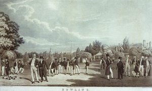 Bowling, graveret af James Clements (litho) af James Clements