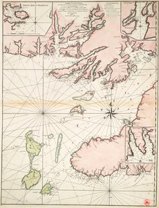 En del af Newfoundlands sydkyst inklusive Fortune Bay af James Cook