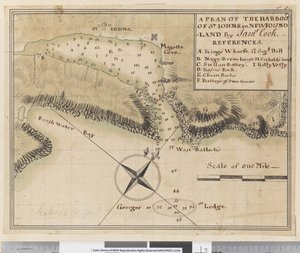 bl.a. En plan for havnen i St Johns i Newfoundland