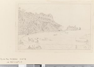 iv. Udsigt over Watering Place Tegadoo Bay, New Zealand, 23. oktober 1769