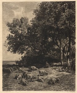 Landskab og Får af James David Smillie