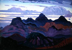 Deep Twilight (olie på panel) af James Dickson Innes