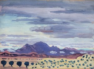 I Pyrenæerne, ca. 1911 (olie på panel) af James Dickson Innes