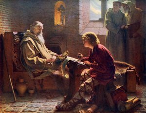 Den ærværdige Bede oversætter det sidste kapitel af Johannes, 1926.
