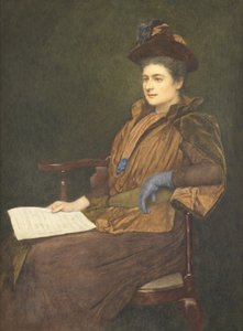 Miss Agnes Ashbee, 1890 (wc & gouache på papir) af James Dromgole Linton