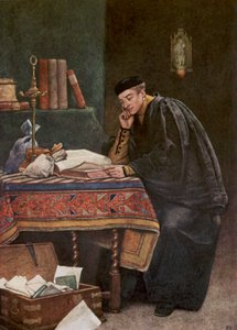 Shakespeares Købmanden i Venedig: Antonio (farvelitografi) af James Dromgole Linton