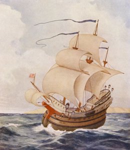 Shakespeares Købmanden i Venedig: Antonios Argosy (farvelitografi) af James Dromgole Linton