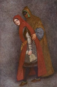 Shakespeares Købmanden i Venedig: Lorenzo og Jessica (farvelitografi) af James Dromgole Linton