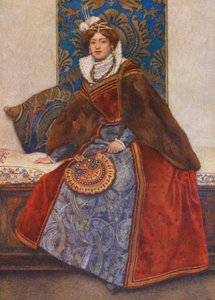 Shakespeares Købmanden i Venedig: Portia (farvelitografi) af James Dromgole Linton
