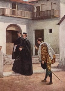 Shakespeares Købmanden i Venedig: Portia, Nerissa og Gratiano (farvelitografi) af James Dromgole Linton