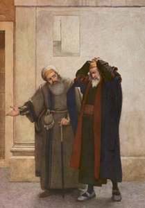 Shakespeares Købmanden i Venedig: Shylock og Tubal (farvelitografi) af James Dromgole Linton