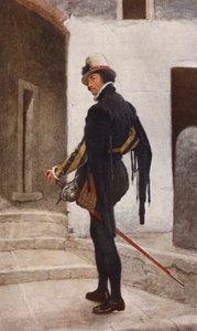 Shakespeares Købmanden i Venedig: Prinsen af Arragon (farvelitografi) af James Dromgole Linton