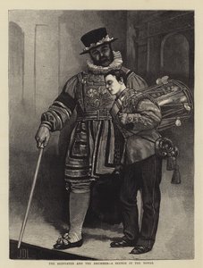 Beefeater og trommeslageren, en skitse i tårnet