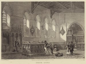 Cobham Church (gravering) af James Duffield Harding