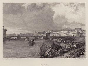 Pisa (farve litho) af James Duffield Harding
