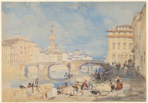 Ponte Santa Trinità, Firenze af James Duffield Harding