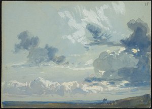 Himmelstudie med horisont (recto) af James Duffield Harding