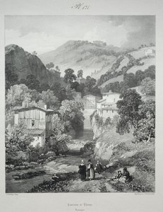 Maleriske og romantiske rejser i det gamle Frankrig. Auvergne: Thiers vandfald af James Duffield Harding