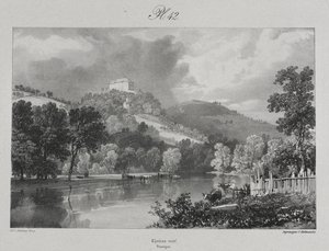Maleriske og romantiske rejser i det gamle Frankrig. Auvergne: Château Neuf af James Duffield Harding