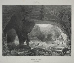 Maleriske og romantiske rejser i det gamle Frankrig. Franche-Comté: Lisonens kilde af James Duffield Harding