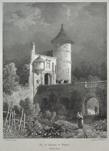 Maleriske og romantiske rejser i det gamle Frankrig. Franche-Comté: Udsigt over slottet Frasne af James Duffield Harding