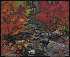 Autumn Leaves, Batchewana, Algoma, ca. 1919 (olie på komposit træ-pulpplade)