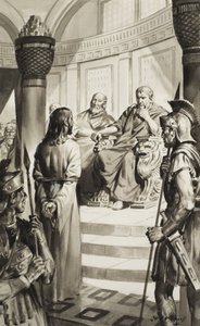 Kristus foran Pontius Pilatus (gouache på papir) af James Edwin McConnell