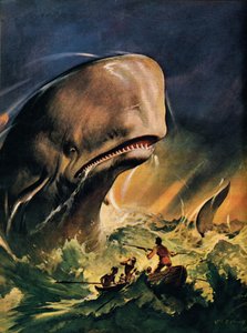 Moby Dick (litografi i farver) af James Edwin McConnell