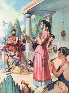 Sappho (farvelitografi) af James Edwin McConnell