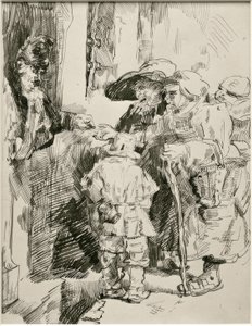 Tiggere ved hoveddøren af James Sidney Ensor