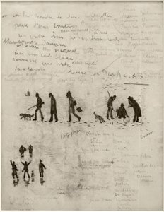 Historie uden ord (jægere om vinteren) af James Sidney Ensor