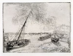 Strandede pramme af James Ensor