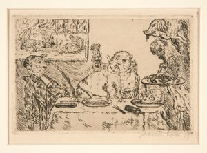 La gourmandise (Gluttony), fra porteføljen Les p?ch?s capitaux (Dødssynderne) af James Ensor