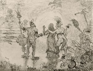 Dzitts og Hihanox djævle fører Kristus til helvede - Dzitts dæmoner i Hihanox fører Kristus til helvede af James Sidney Ensor