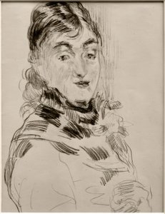 Méry Laurent med en mops af James Sidney Ensor