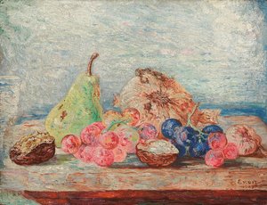 Pærer, druer, nødder; Poires, rosiner, noix af James Ensor
