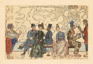 Pest under, Pest over, Pest overalt (Forurening under, Forurening over, Forurening overalt) af James Ensor