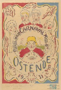 Plakat für den Karneval in Ostende af James Ensor