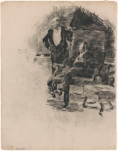 Siddende og stående herre af James Ensor
