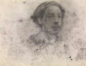 Selvportræt (kont. på papir) af James Ensor